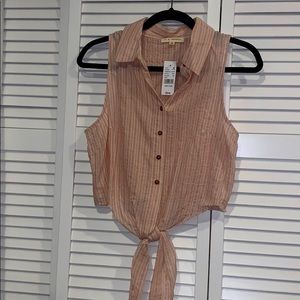 pacsun pink and white striped tank